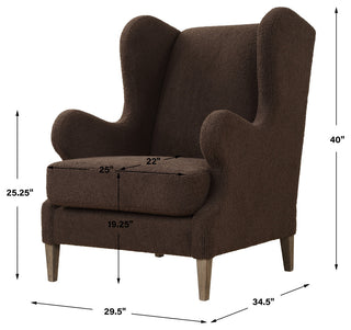 Uttermost Serpentine Brown Fabric Accent Chair