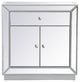 Elegant MF53002S 32"Mirrored Chest, Antique Silver