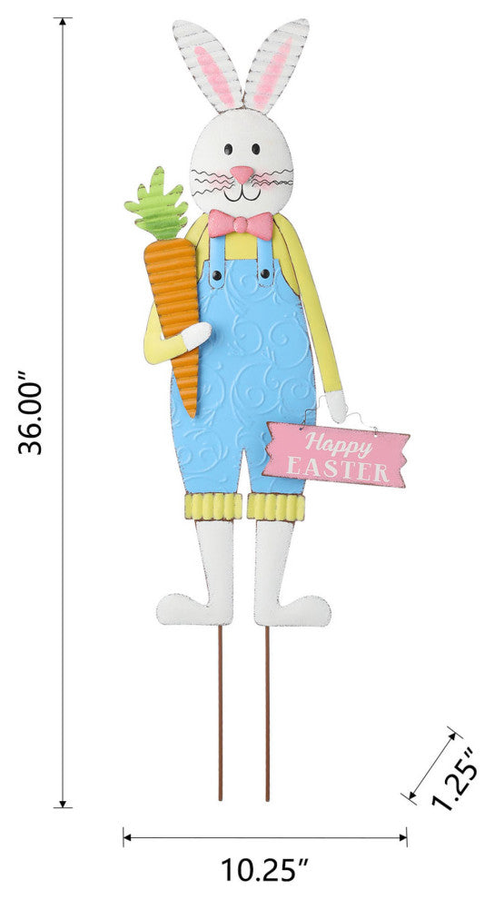 42'' Metal Easter Bunny On Bicycle Yard Stake