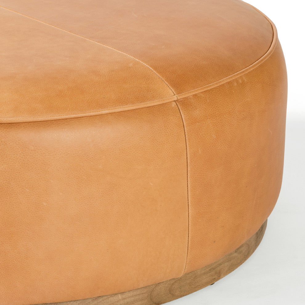 Sinclair Large Round Ottoman-Bttrscotch