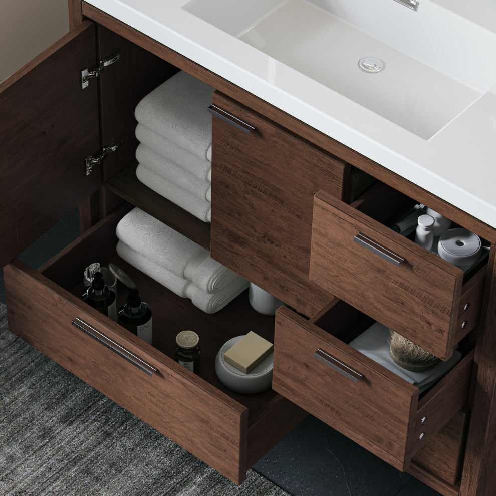 Cerrin Bath Vanity, Rosewood, 42", Single Sink, Freestanding