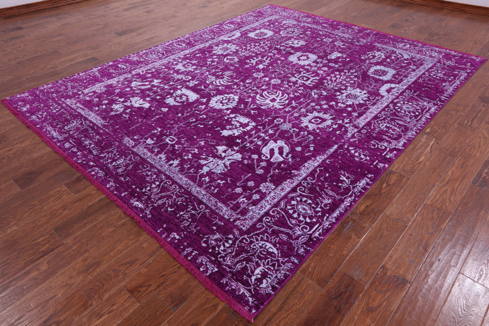 8' 0" X 10' 3" Handmade Persian Wool & Silk Rug - Q15762