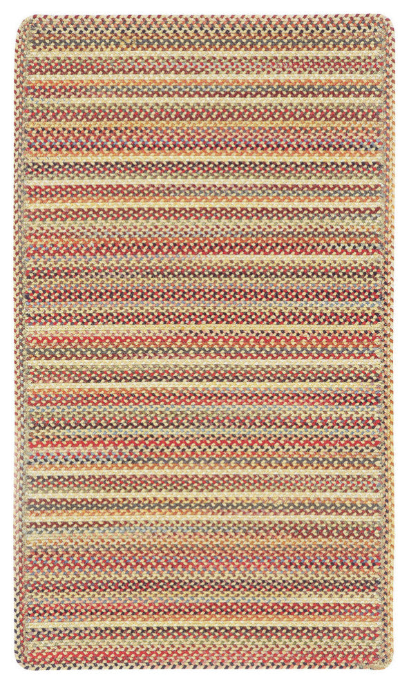 Capel Portland Gold 0346_100 Braided Rugs - 3' X 5' Concentric Rectangle
