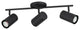 Calloway 3 Light Fixed Track Light, Structured Black, Metal Cylinder Shades