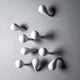 Gloss Bubble 2 in Round Wall Hook Floating Organic Shape Ball Modern, White, Angled