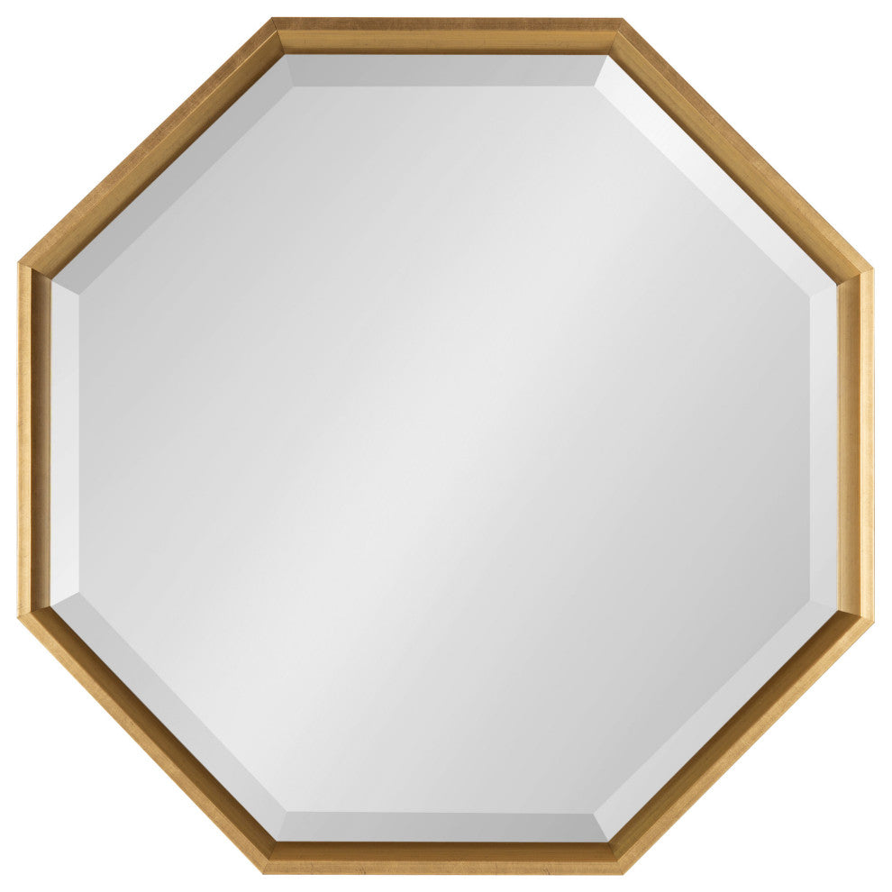 Calter Framed Octagon Wall Mirror, Gold, 24x24