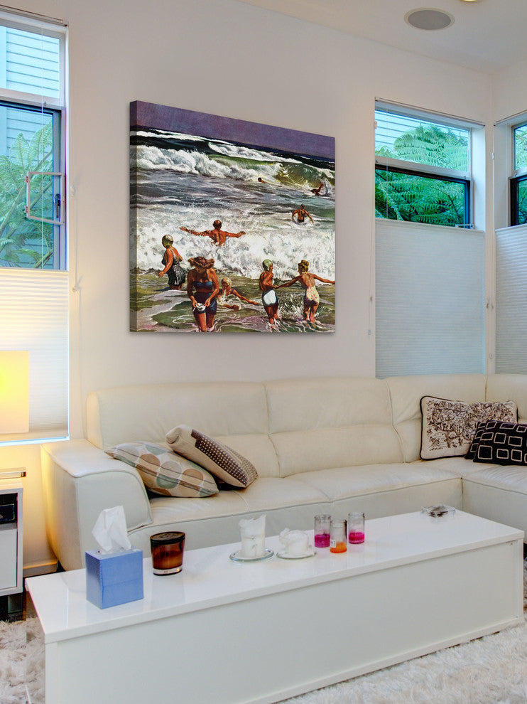 "Surf Swimming" Painting Print on Canvas by John Falter