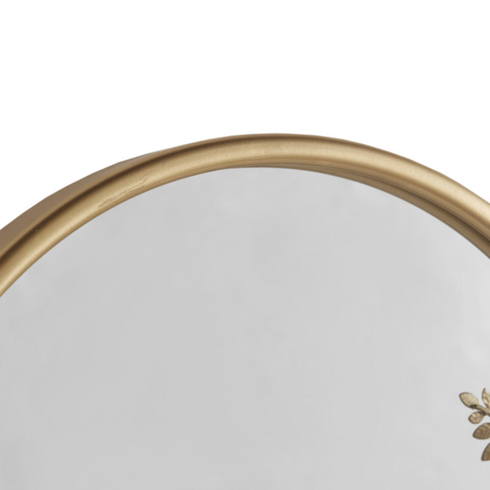 Madison Park Adaline Arched Metal Floral Wall Mirror, Gold