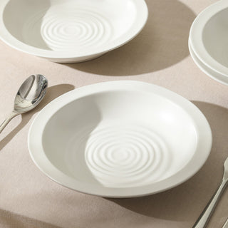 Stone Lain Orbit Stoneware Pasta Bowl Set of 4, White