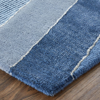 Weave & Wander Cutlor Graphic Wool Rug, Navy Blue/Opal Gray, 9ft x 12ft Rug