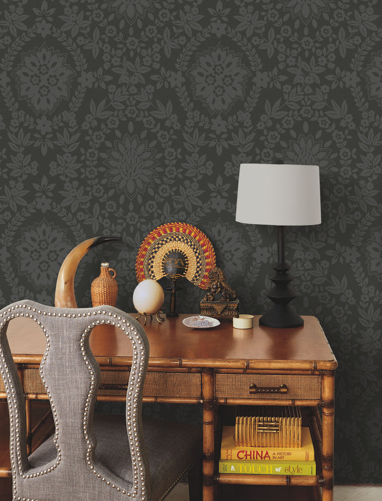 Boho Baroque Damask Peel & Stick Wallpaper