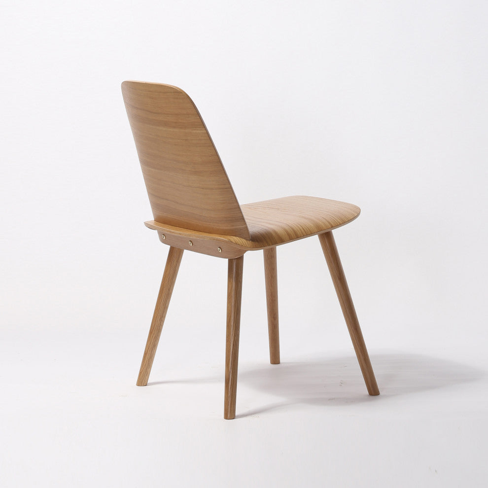 Elite Living Noma Modern, Set of 2, Wooden Dining Side Chair, Natural Brown