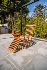 Nordic Style Teak Oiled Sun Lounger and Outdoor Seat