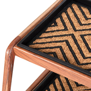 Double-Tier Natural Stand With 2-Pair Rubber Boot Trays Galapagos