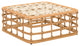 Ottoman Lounge Chair, Wood, Fabric, Beige, Natural, Outdoor Patio Balcony