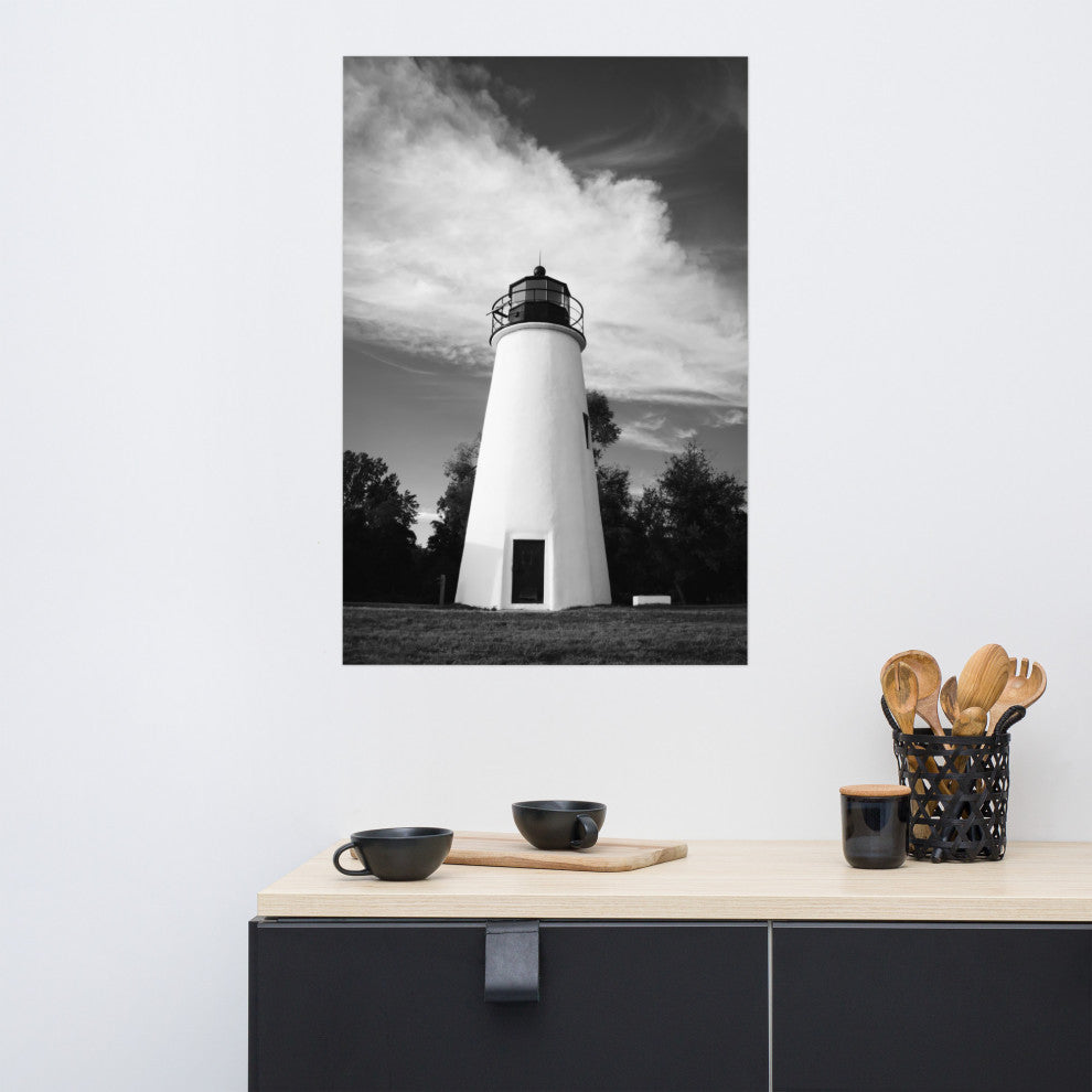 Touch the Sky Landscape Photo, Lighthouse Unframed Wall Art Print, 24" X 36"