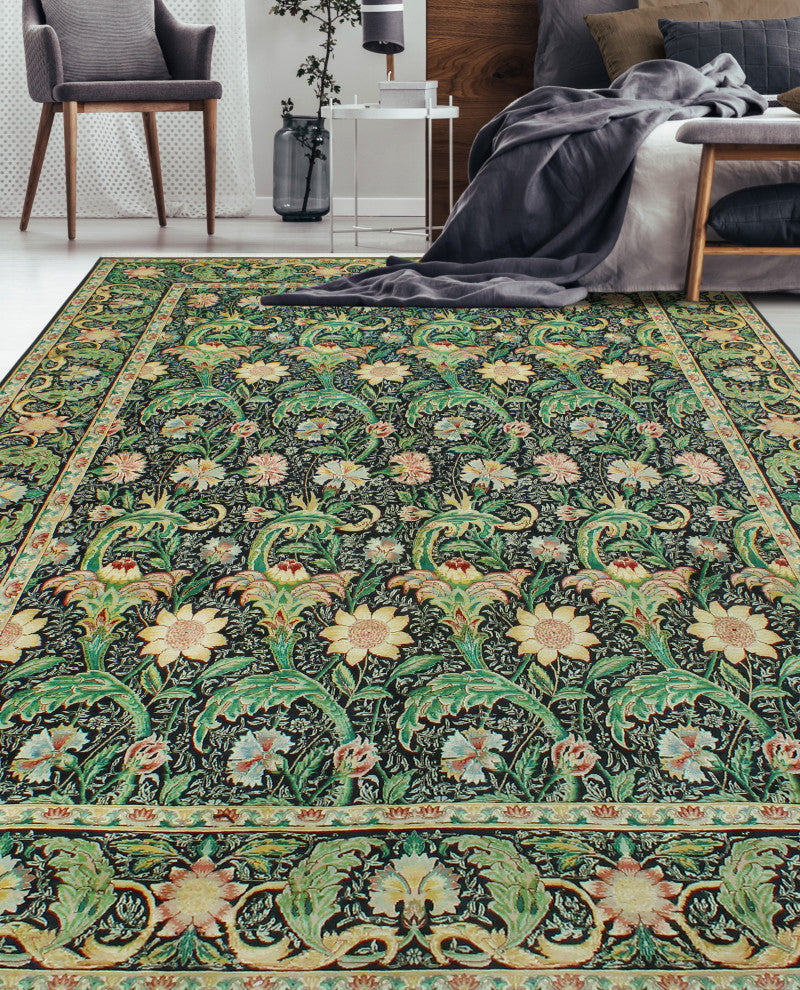 Pak-Persian Diogenes Black/Gold Rug, 9'0x12'4