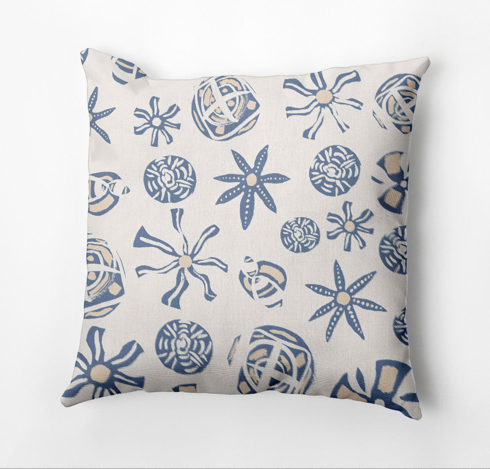 Fossil Formation Outdoor Pillow, Light Blue, 18"x18"