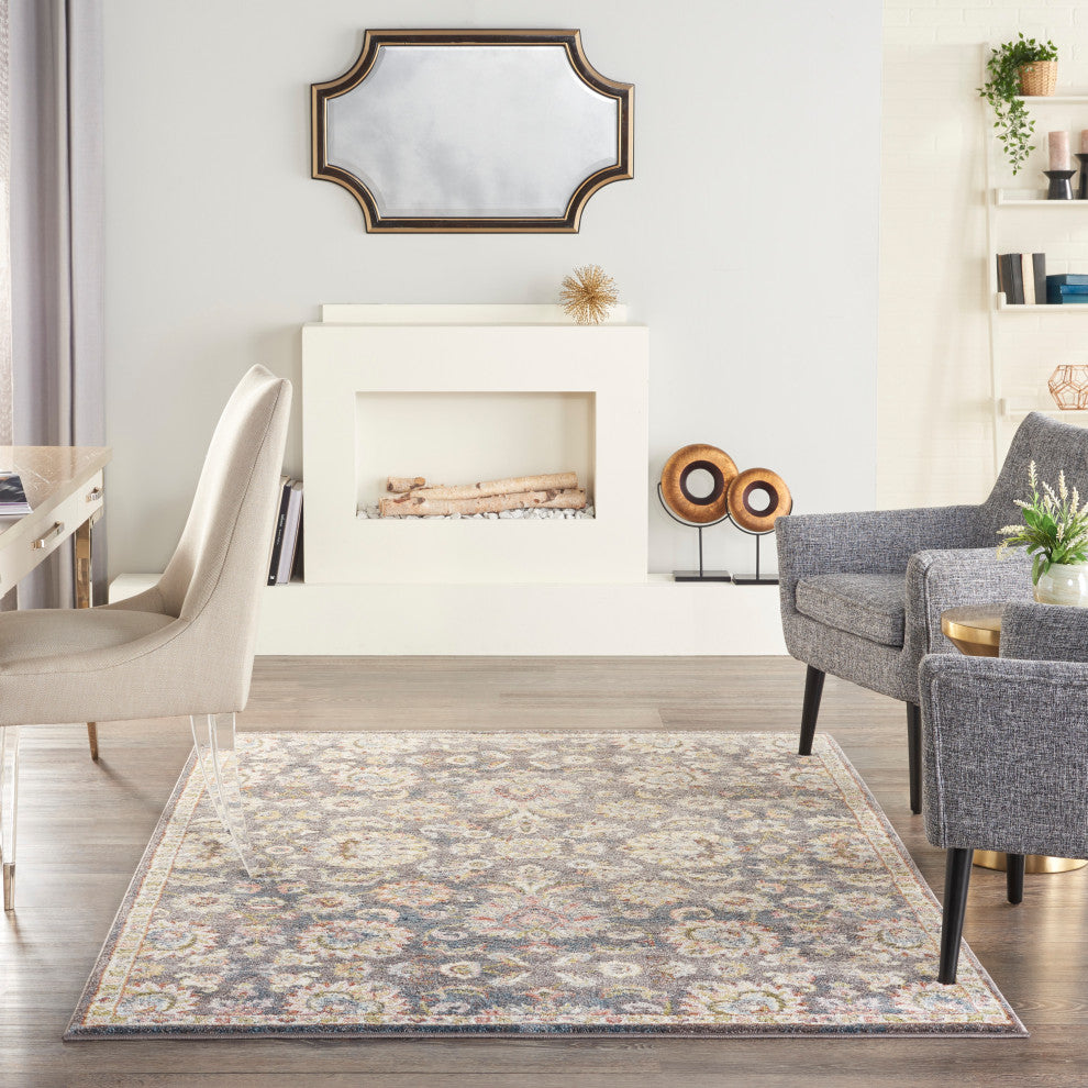 Nourison Juniper Colorful Charcoal Multi 4' x 6' Area Rug
