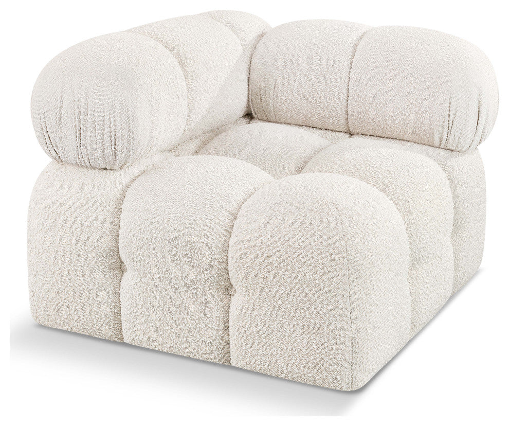 Ames Boucle Fabric Modular Chair, Cream, Corner Chair