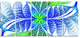 Green Blue Fractal Glass Texture, Abstract Canvas Art Print, 60"x28", 5 Panels
