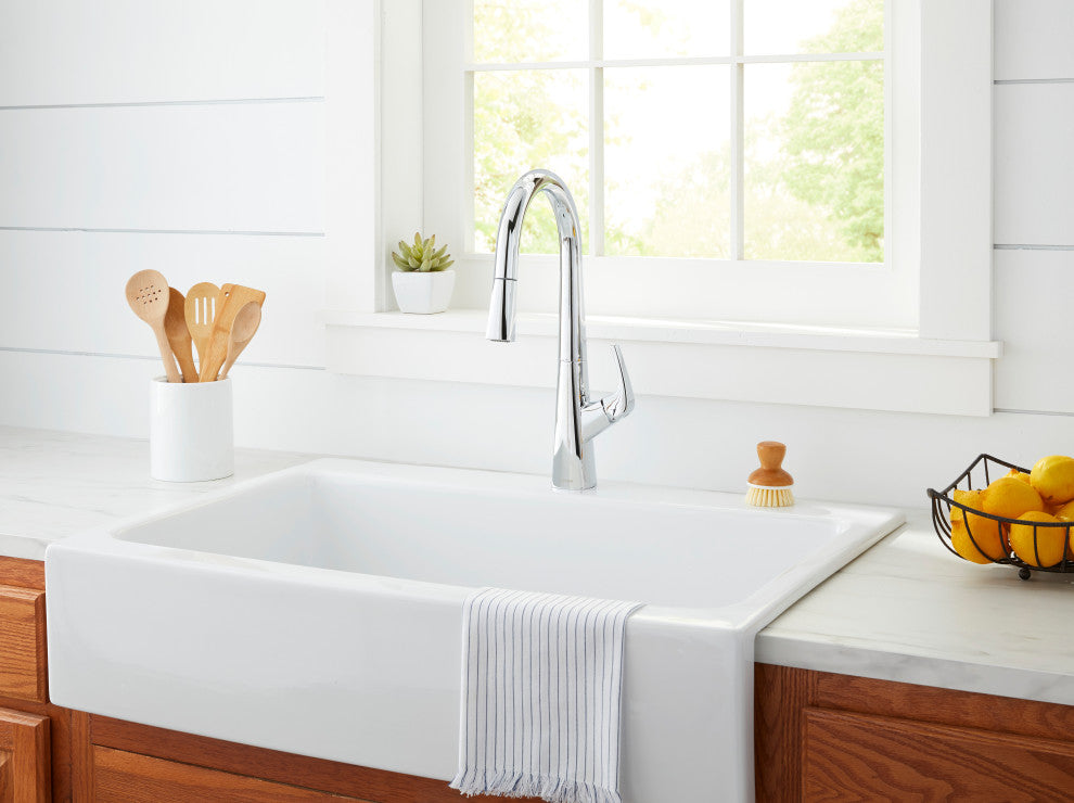 Vaughn Single Handle Pull-Down Kitchen Faucet, Chrome