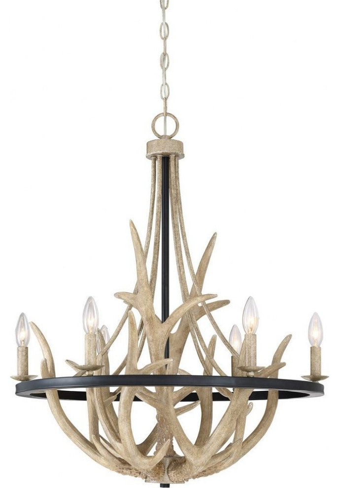 Quoizel JR5006EK Six Light Chandelier Journey Earth Black