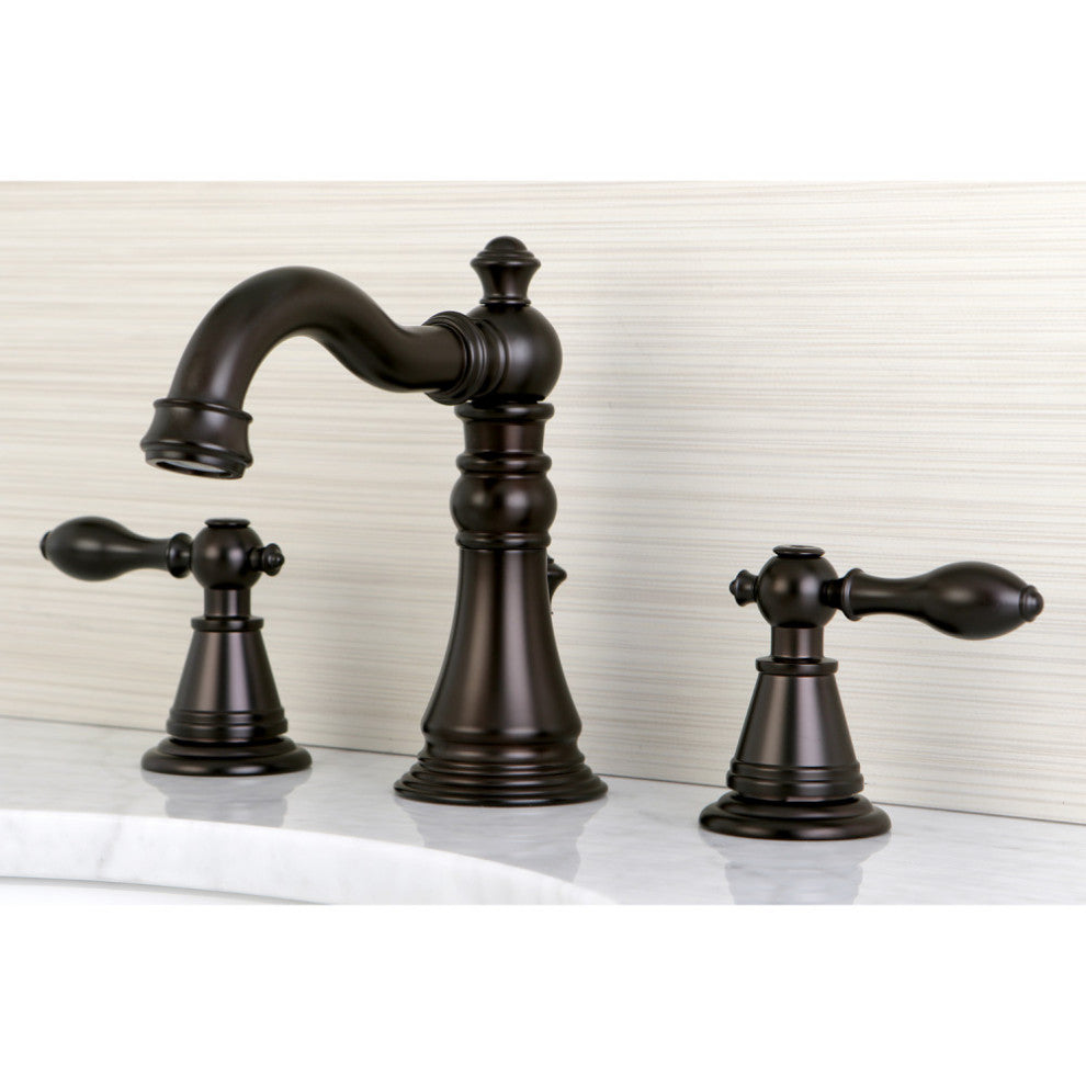 Fauceture Widespread Bathroom Faucet With Retail Pop-Up, Oil Rubbed Bronze