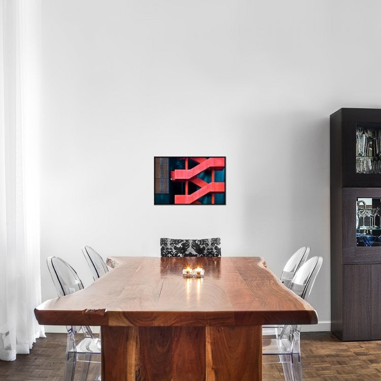 "Red Route" Framed Canvas Giclee by Linda Wride, 23x15"
