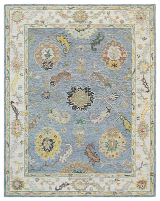 EORC Gray/Ivory Hand-Tufted Wool Classic Oushak Rug 7'9x10'