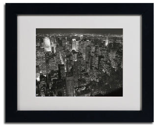 'Night Skyline' Matted Framed Canvas Art by Chris Bliss