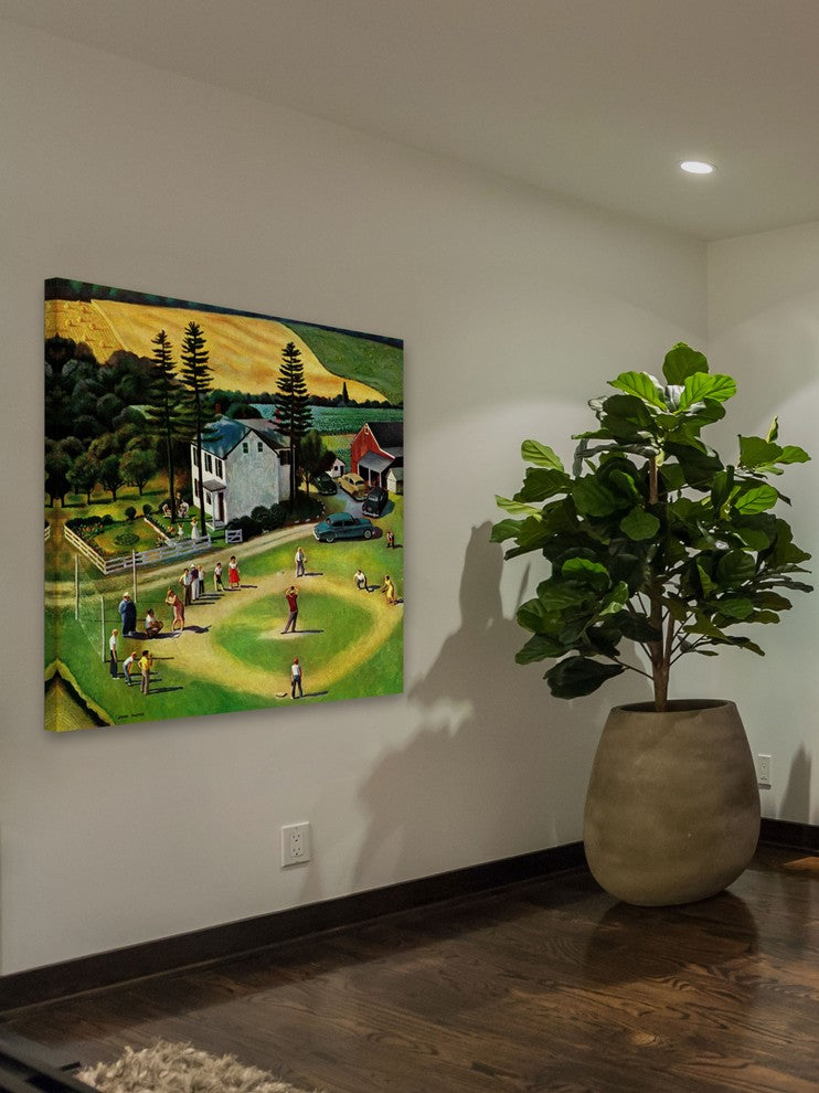 "Family Baseball" Painting Print on Canvas by John Falter