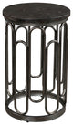 Industrial Charcoal Gray Iron And Marble End Table