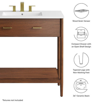 Zaire 36" Bathroom Vanity - Walnut White