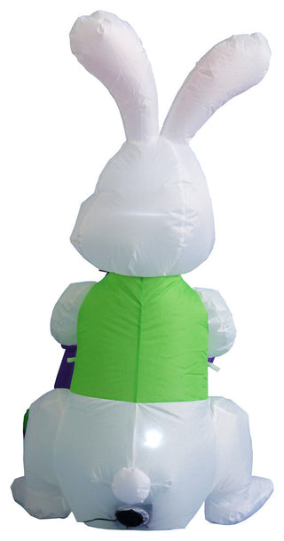 Easter Inflatable Rabbit Pushing Cart With Eggs, 4' Long