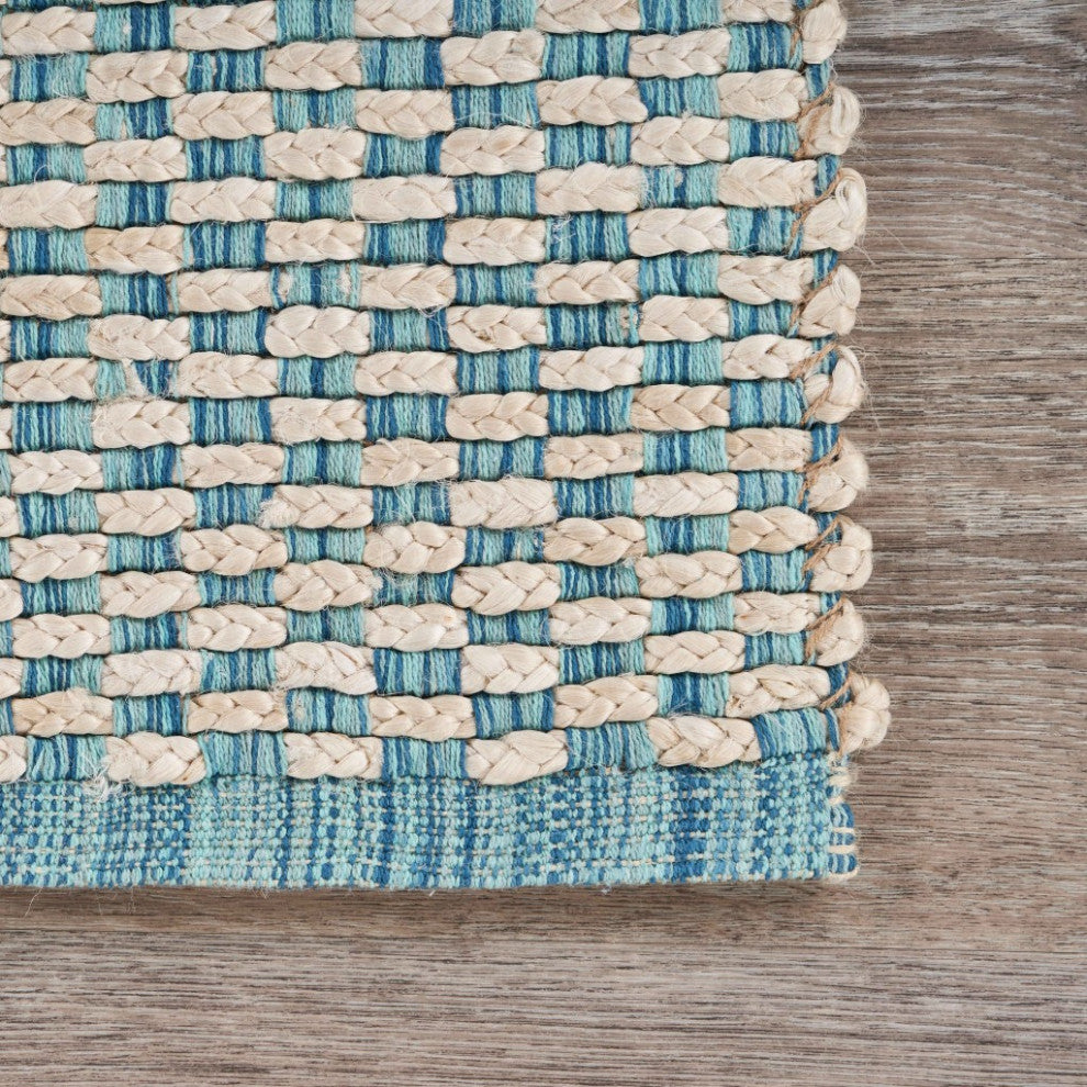 8" x 10" Blue and Beige Toned Area Rug