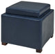 Cameron Square Bonded Leather Storage Ottoman - Vintage Blue