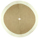 20" Decorative Burlap Mini Christmas Tree Skirt With White Fleece Border