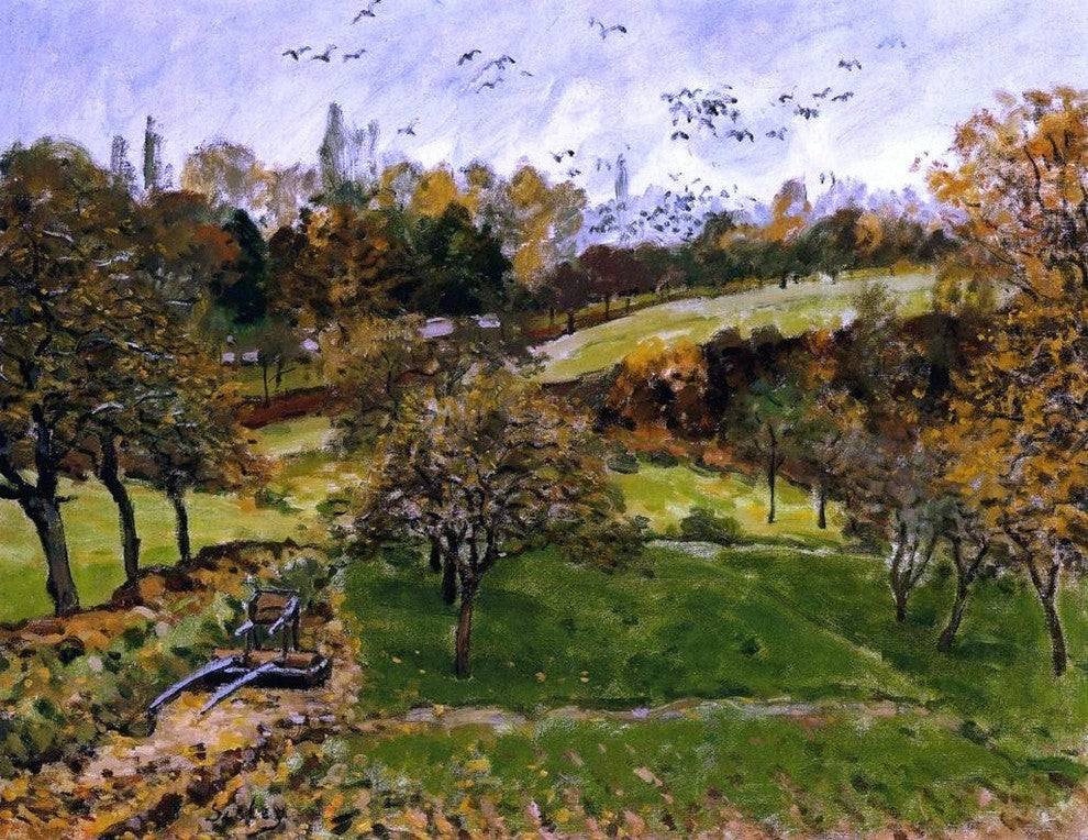 Alfred Sisley Autumn Landscape Louveciennnes, 21"x28" Wall Decal