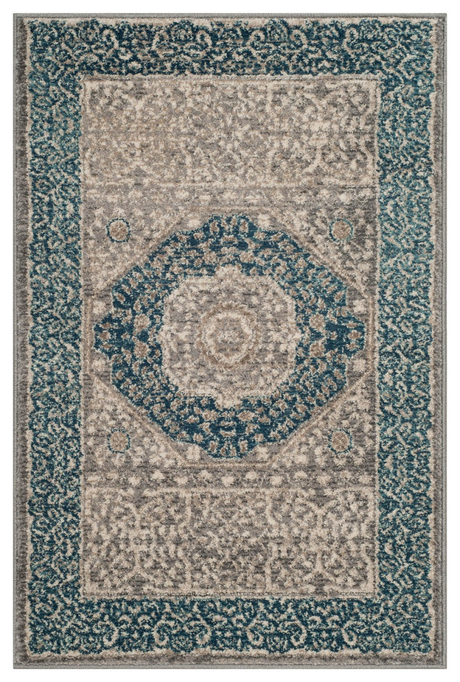 Safavieh Sofia Sof365A  Rug, Light Grey/Blue, 11'0"x11'0" Round