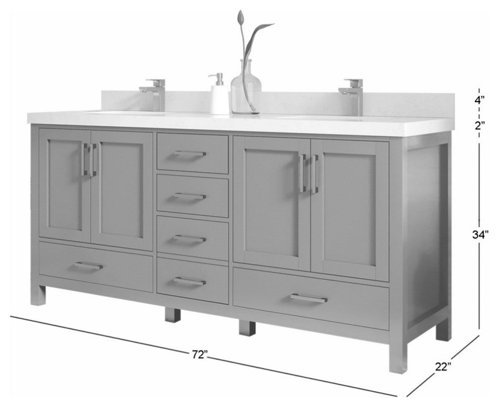 Malibu 72 Double Sink Vanity in Lafayette Green 2" Viola Brown