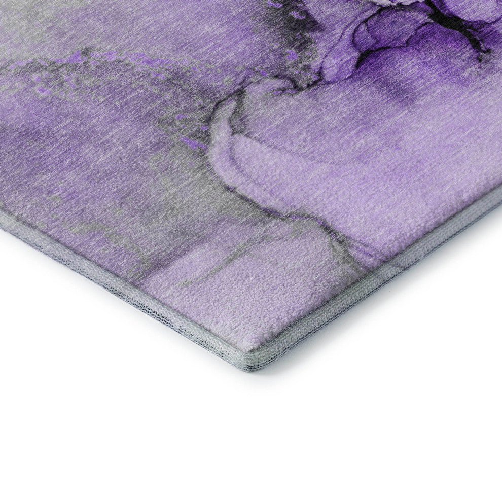 Premium Machine Washable Mayfield AMF506 Purple 3' x 5' Rug