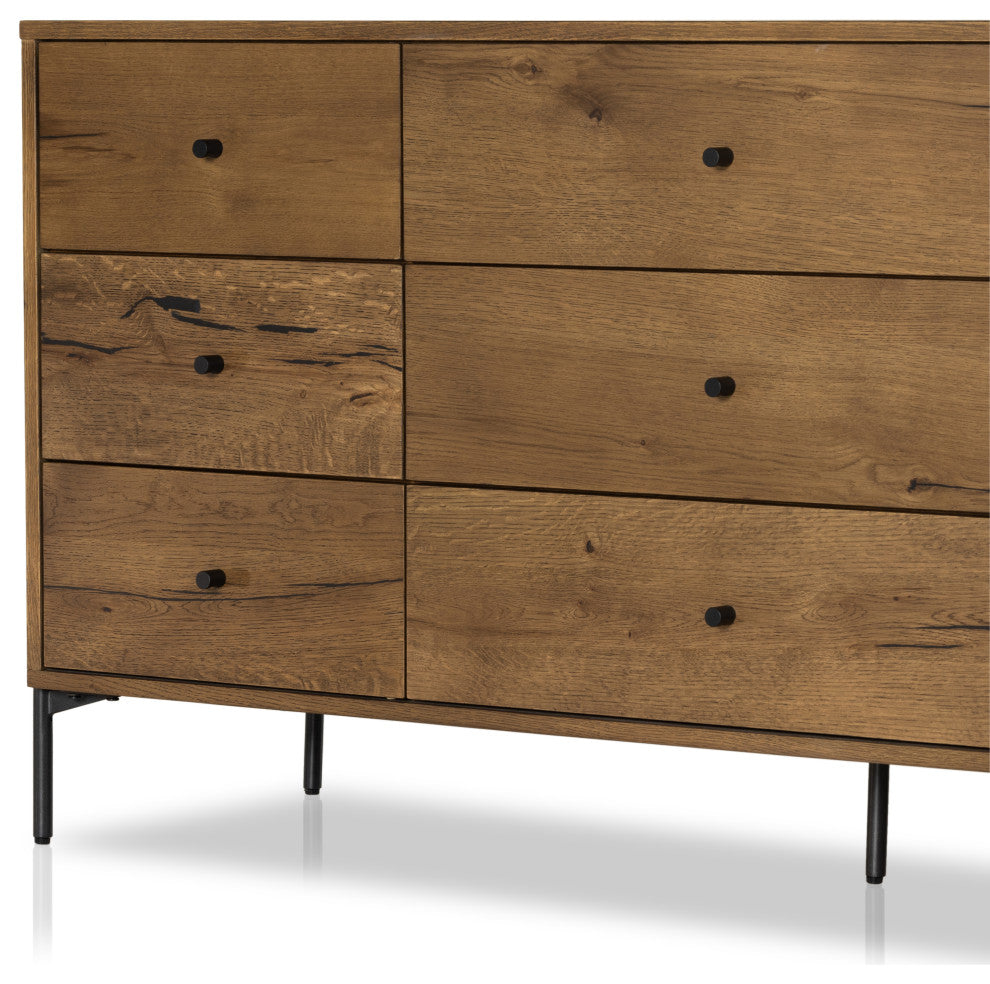 Eaton 9 Drawer Dresser-Amber Oak Resin