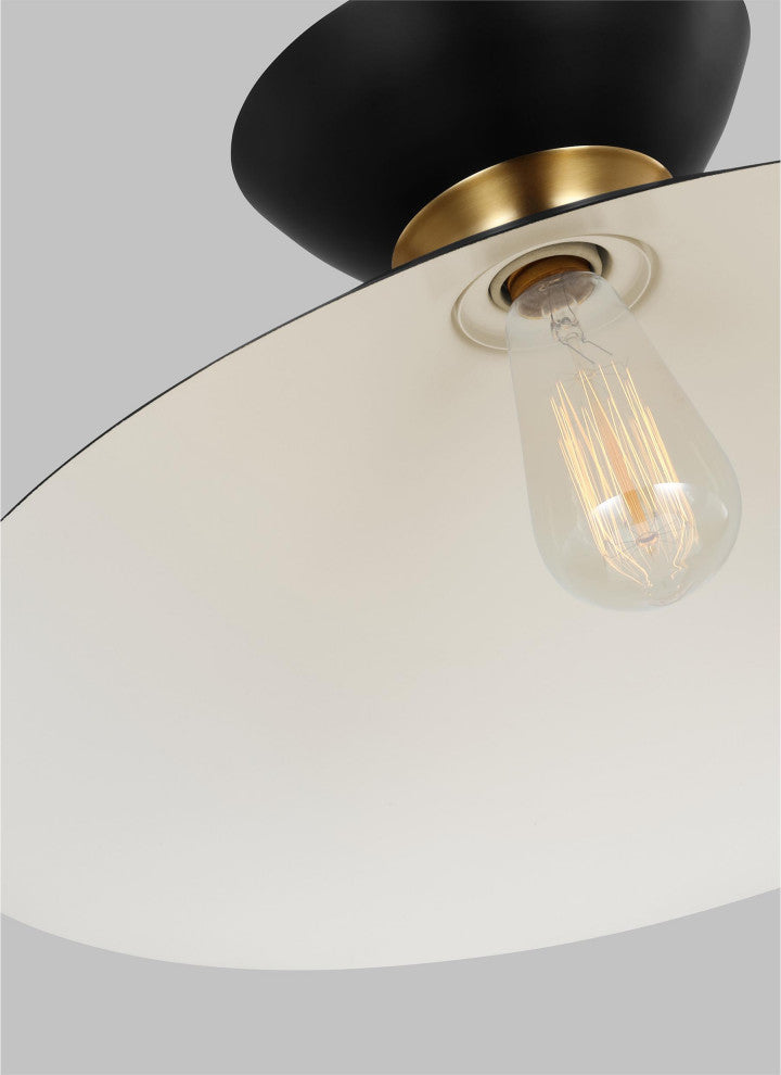 Heath Wide Pendant, Midnight Black and Burnished Brass