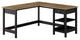 Pemberly Row 60W L Shaped Computer Desk in Vintage Black and Reclaimed Pine