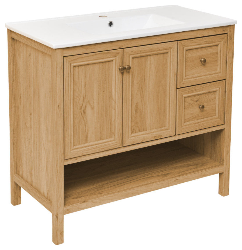 Chateau 36" Bathroom Vanity, Natural Oak