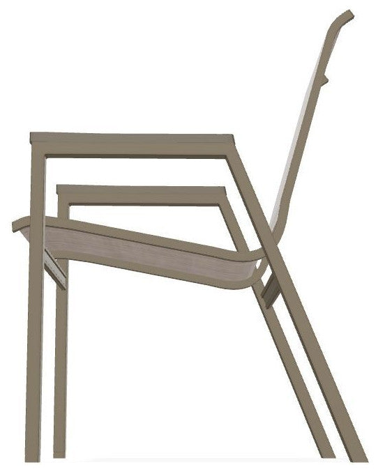 Bazza Sling Stackable Outdoor Dining Chair, Augustine Fennel/Beachwood