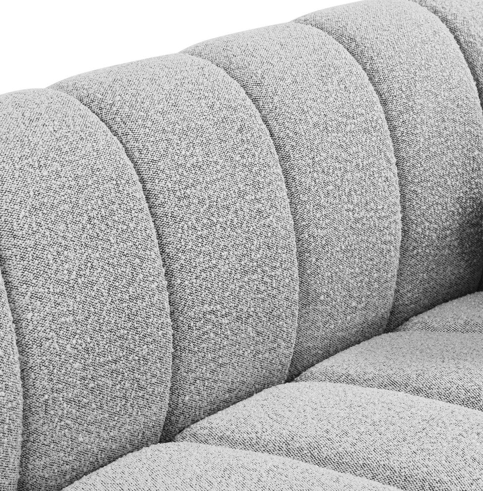 Elijah Boucle Fabric Upholstered Sofa, Grey