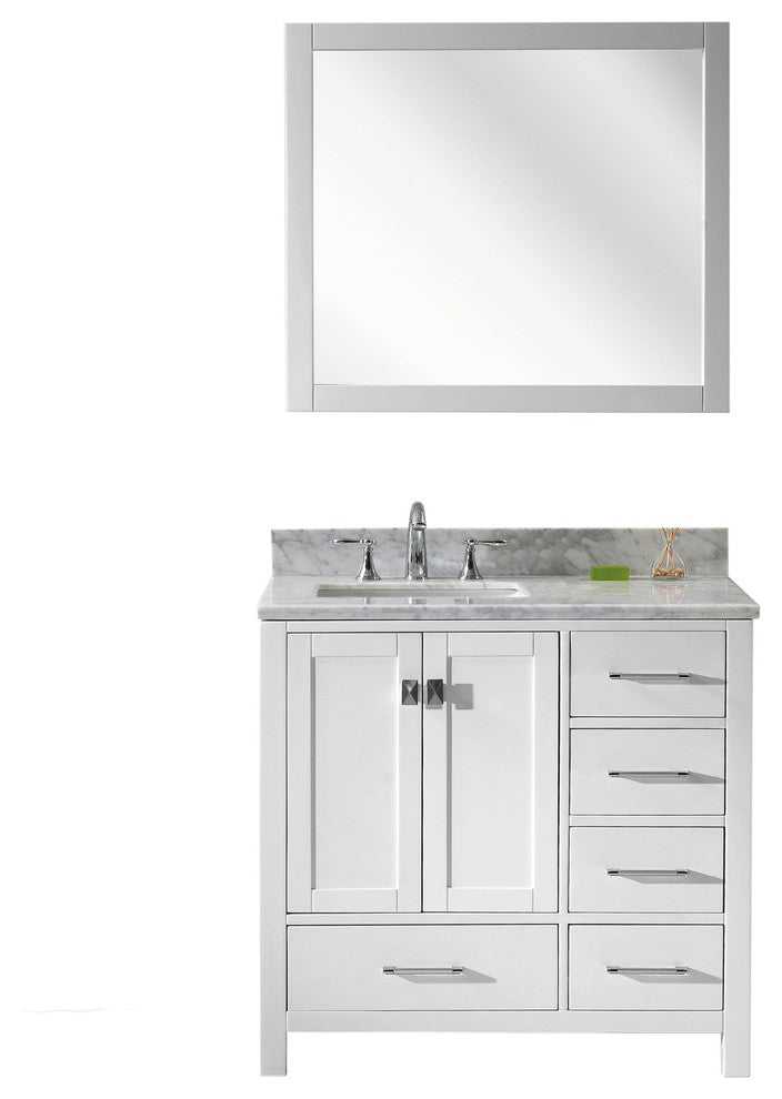 Caroline Avenue 36" Vanity, Without Faucet, Square Sink