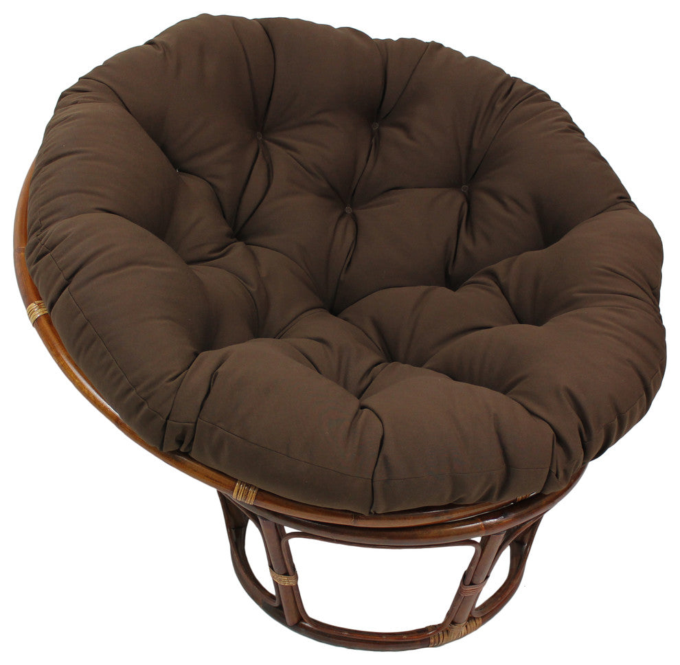 44" Solid Twill Papasan Cushion, Fits 42" Papasan Frame, Chocolate